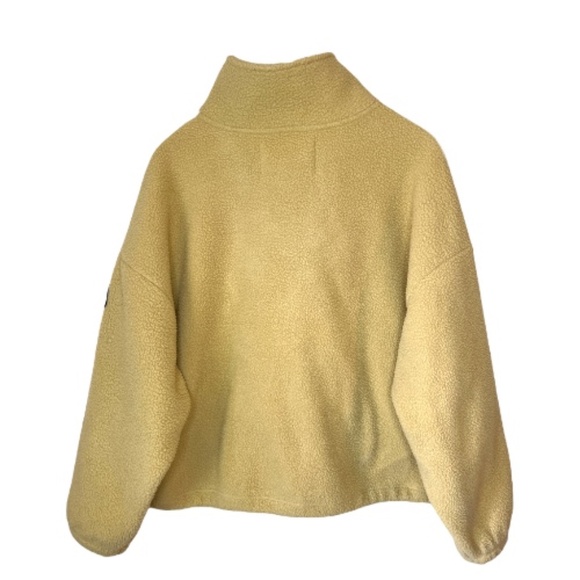 Hudson Bay HBC Stripes Beige Women's Faux Shearling Teddy Jacket Zip Up M - Picture 5 of 11